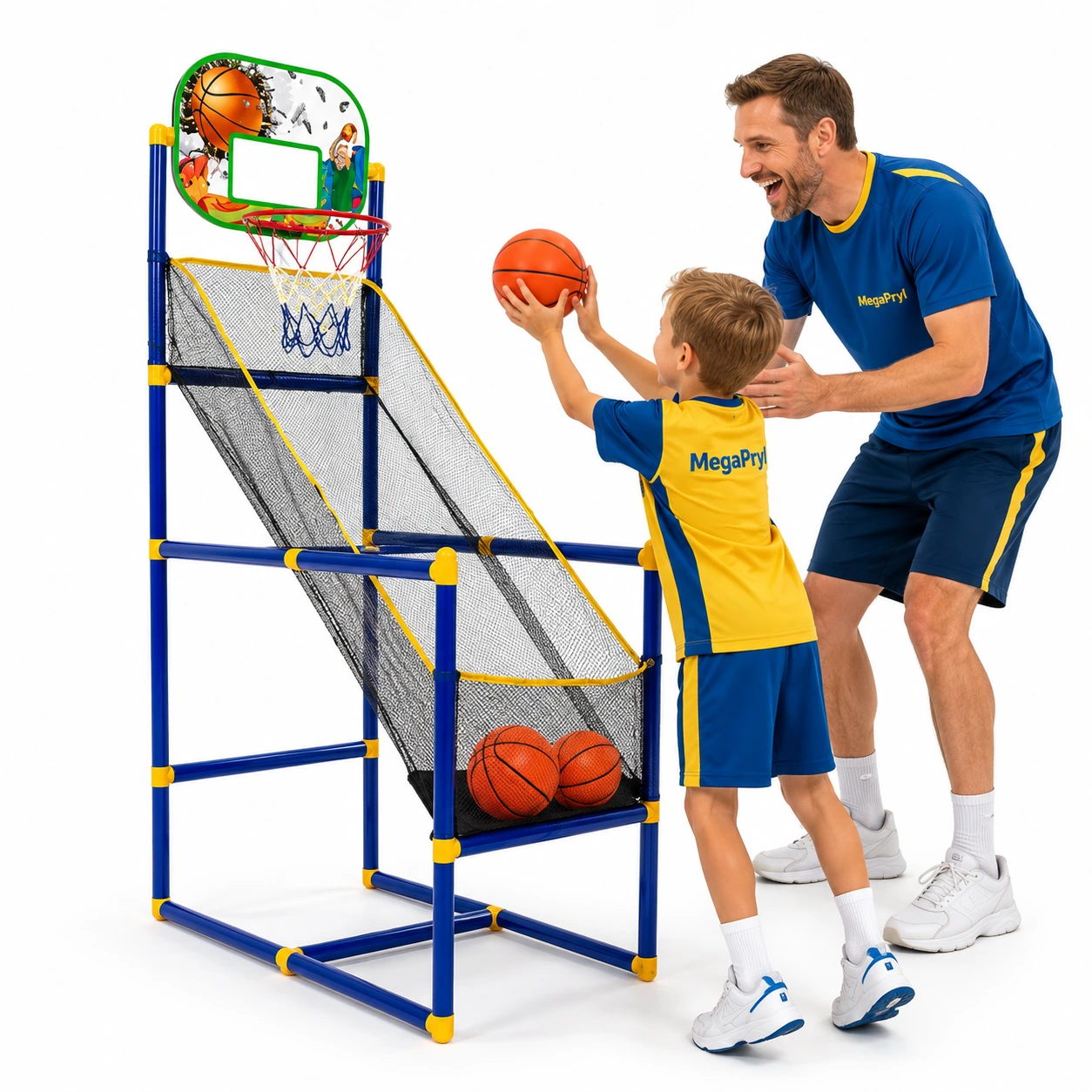 Basketställ med Returbana och Bollar