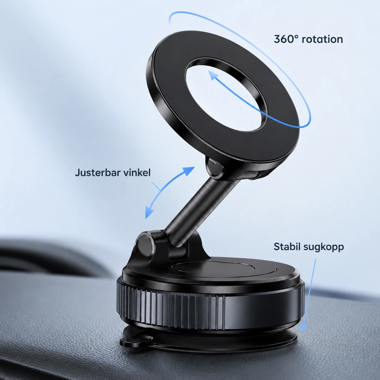 Magnetisk Mobilhållare för Bil med Sugkopp