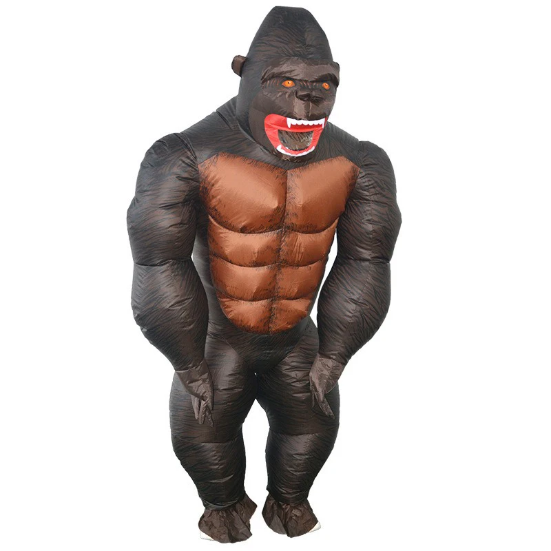 Uppblåsbar gorilladräkt för maskerad och cosplay