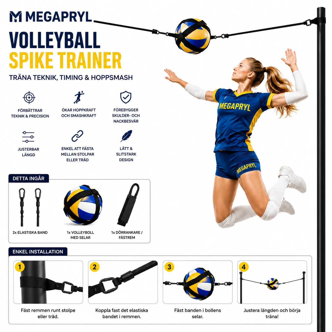 Spike Trainer Volleyboll – För Teknik, Timing & Hoppsmash