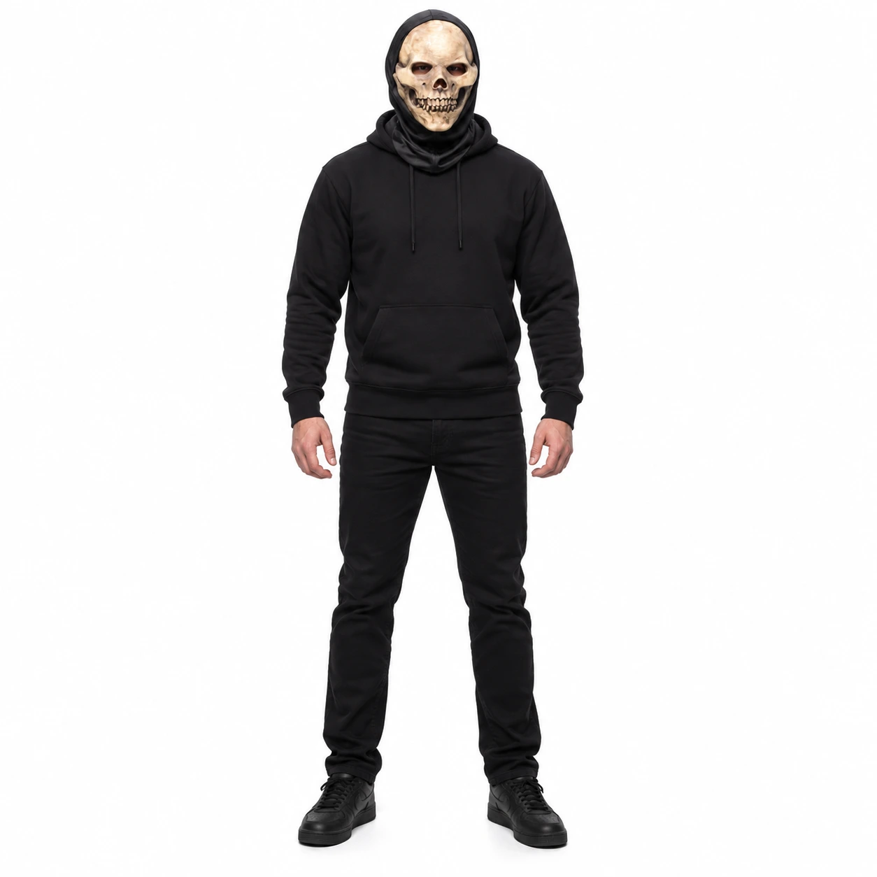 Skallmask för Halloween med Huva i Latex