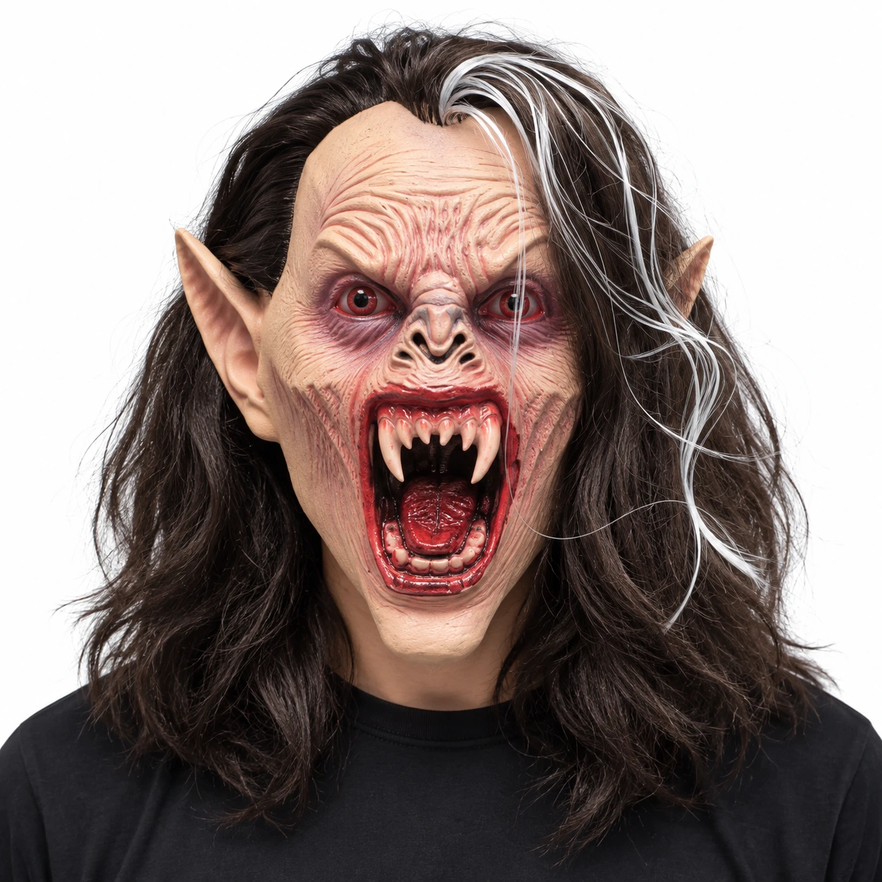 Vampyrmaske for voksne med langt hår