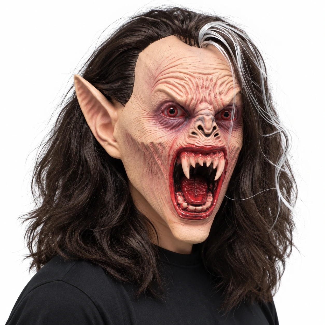 Vampyrmaske for voksne med langt hår