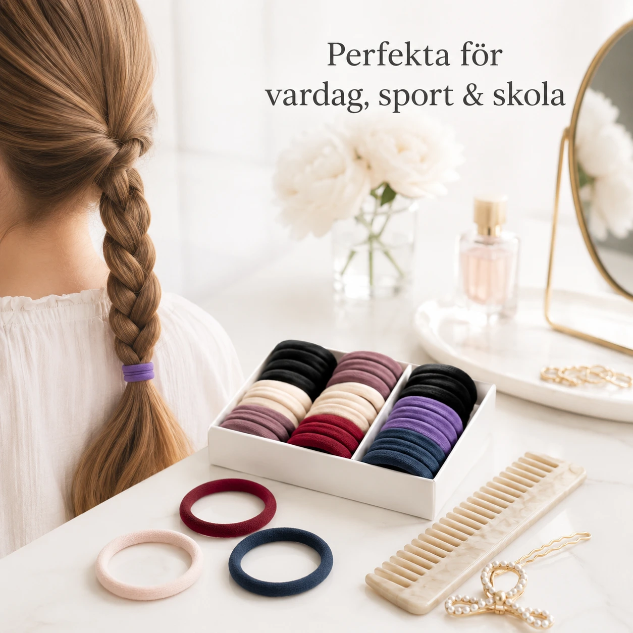 Hårsnoddar - Elastiska Hårband i Flera Färger 100-200-pack