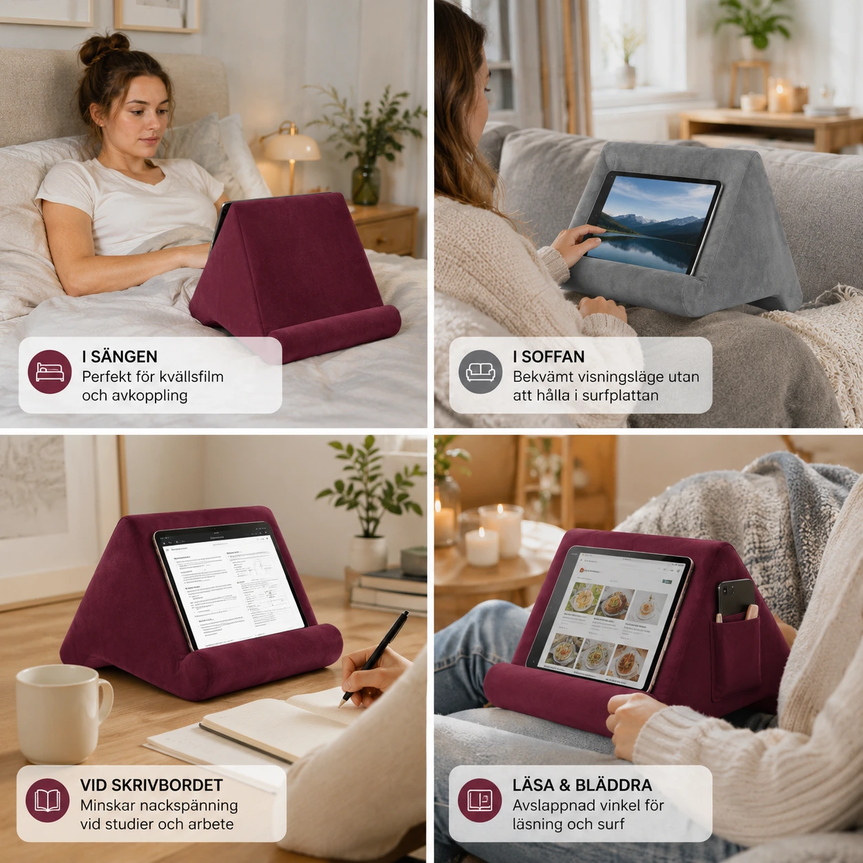 Surfplattestöd Kudde – Mjukt Ställ för iPad & Surfplatta