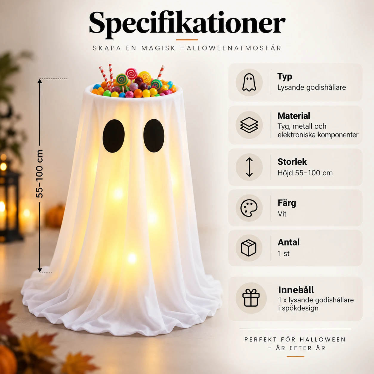 Godishållare spöke med belysning i tyg