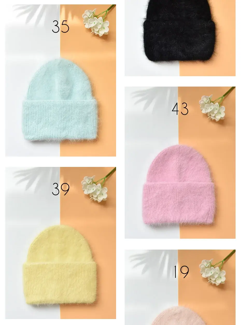 Vintermössa för Kvinnor – Varm Angora Kaninullsmössa 4