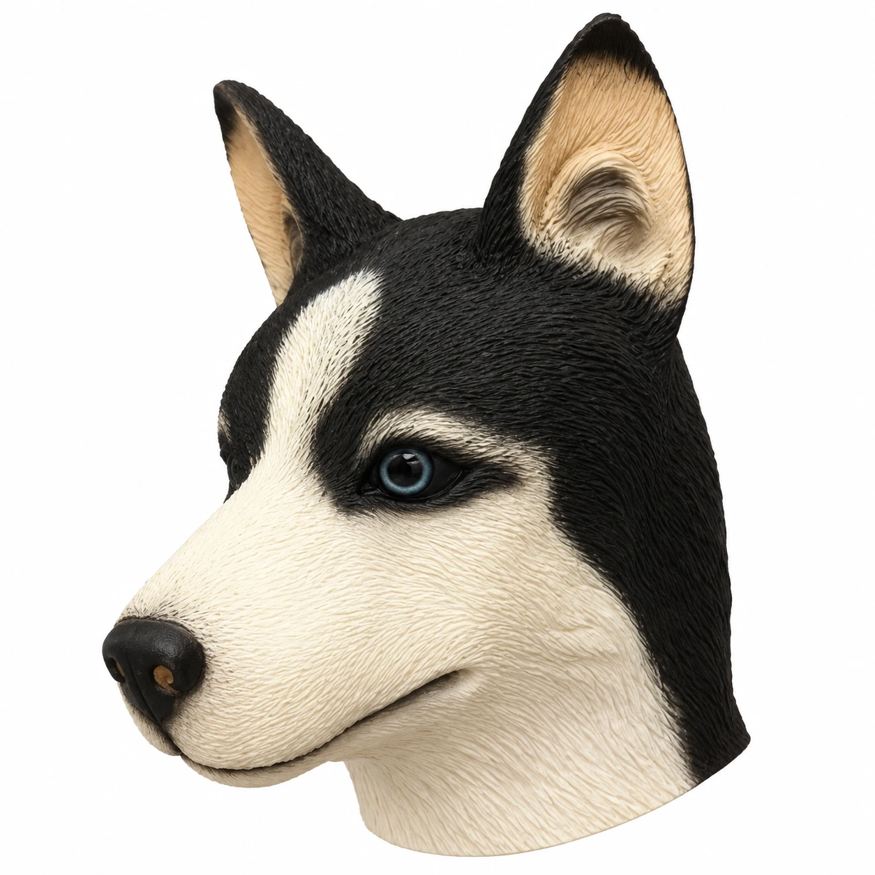 Sibirisk Husky Latexmask med Pixelglasögon