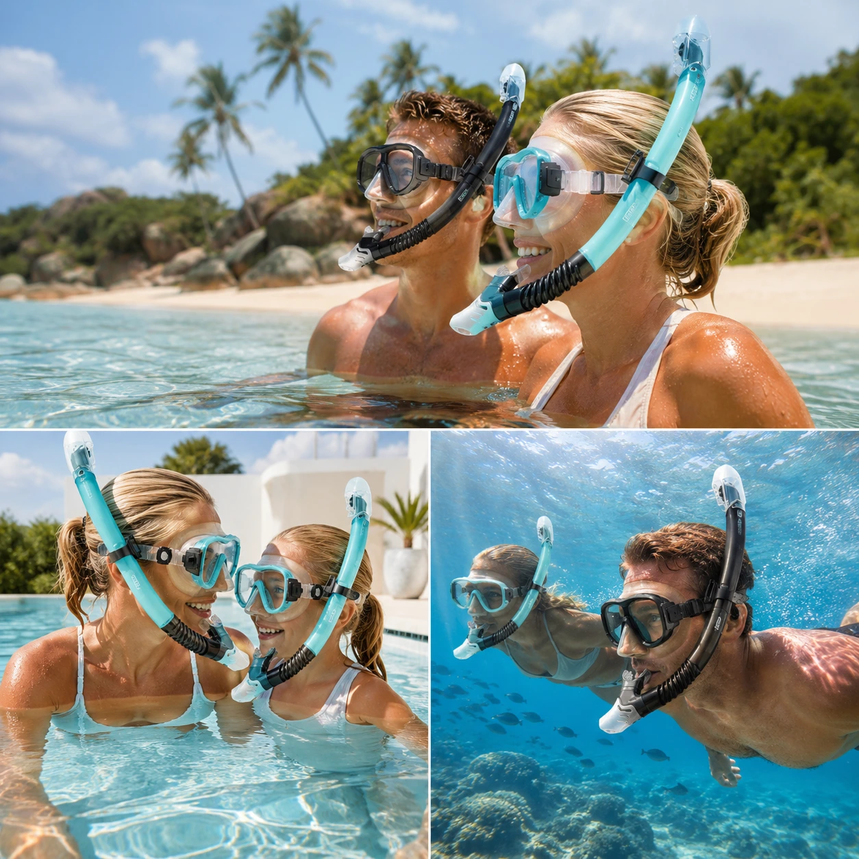 Snorkel med Torrtopp – För Dykning & Simning