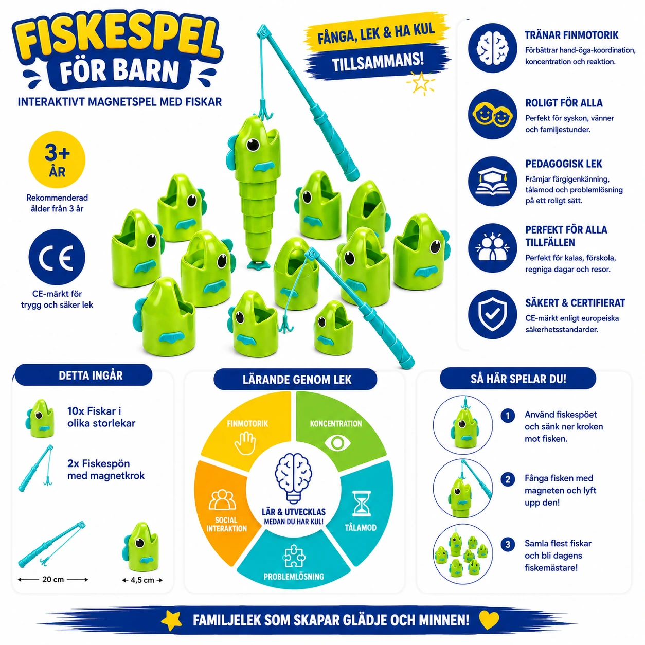 Fiskespel för Barn – Interaktivt Magnetspel med Fiskar