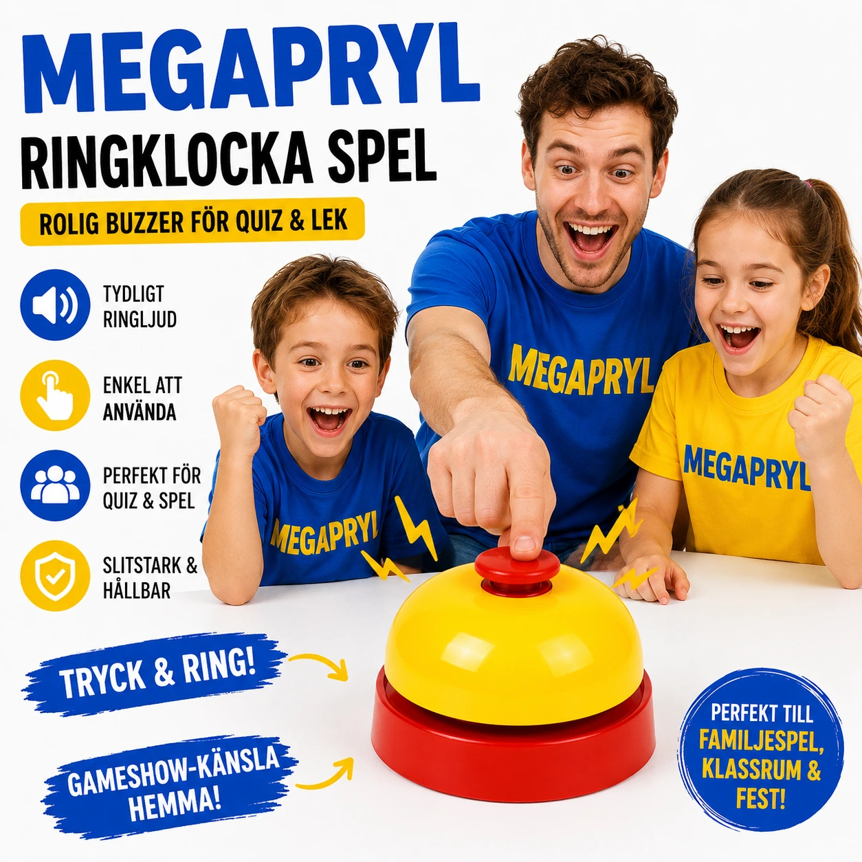Ringklocka Spel – Rolig Buzzer för Quiz & Lek