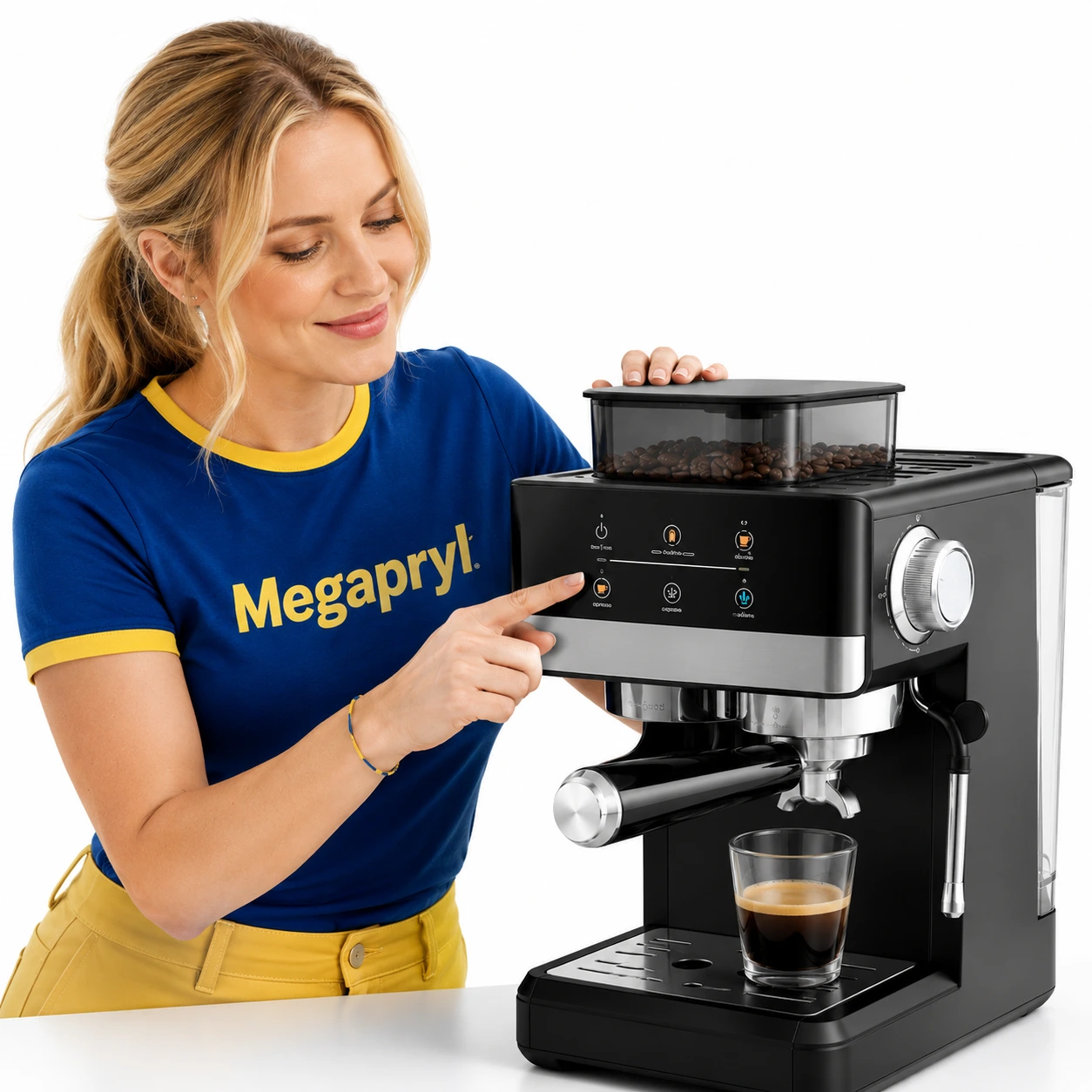 Espressomaskin med Kaffekvarn och Cold Brew 20 Bar