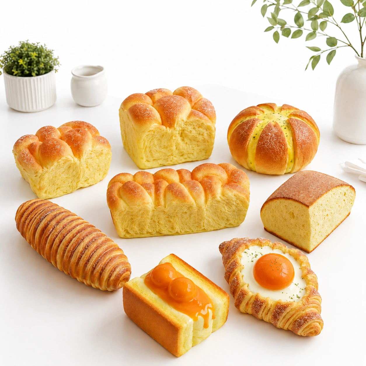Squishy Bröd 8 Varianter – Mjuk Klämleksak