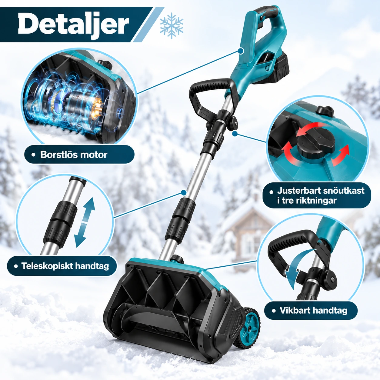 Snöslunga Batteridriven kompatibel med Makita 18V