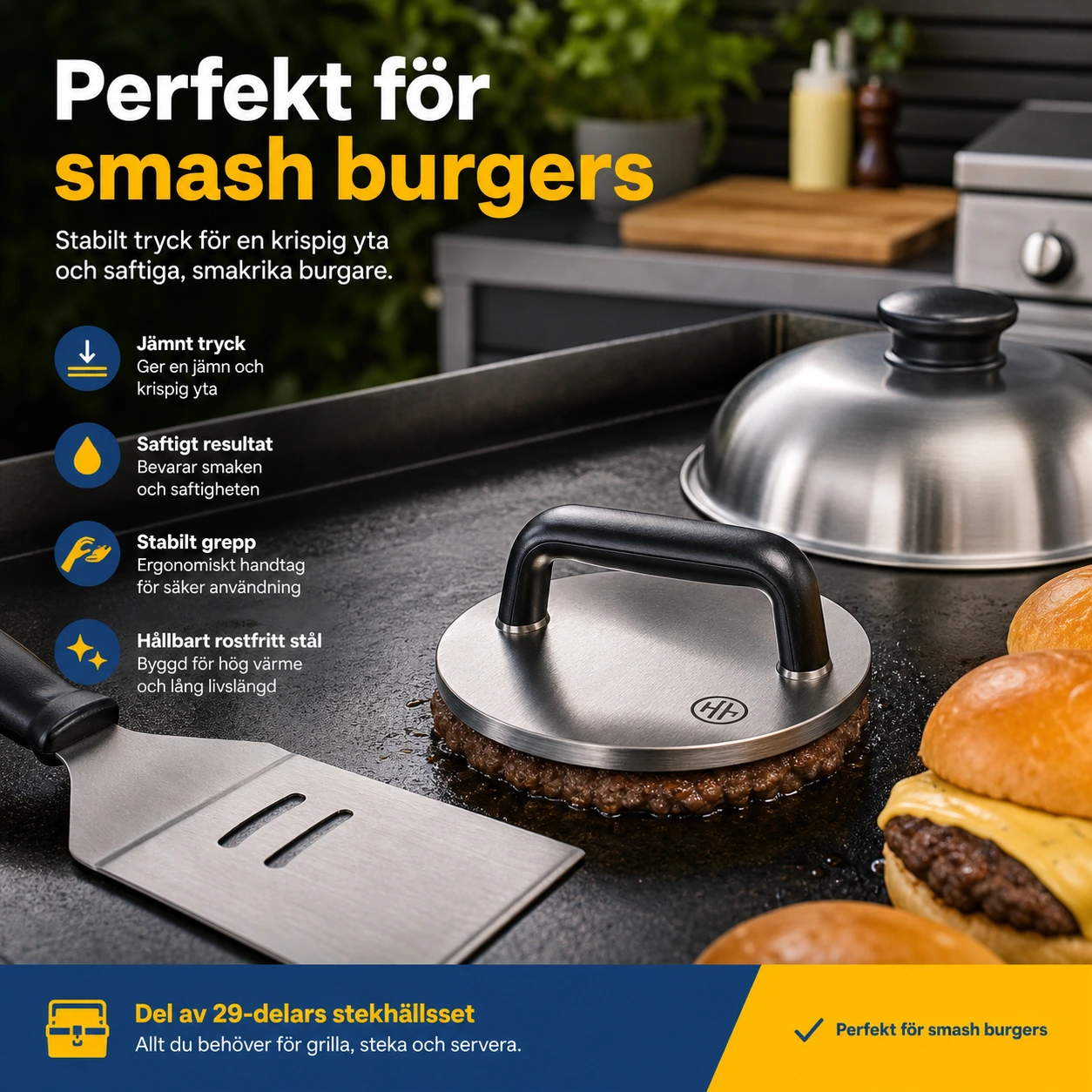 Grillredskapsset 29 Delar för Stekhäll med Väska