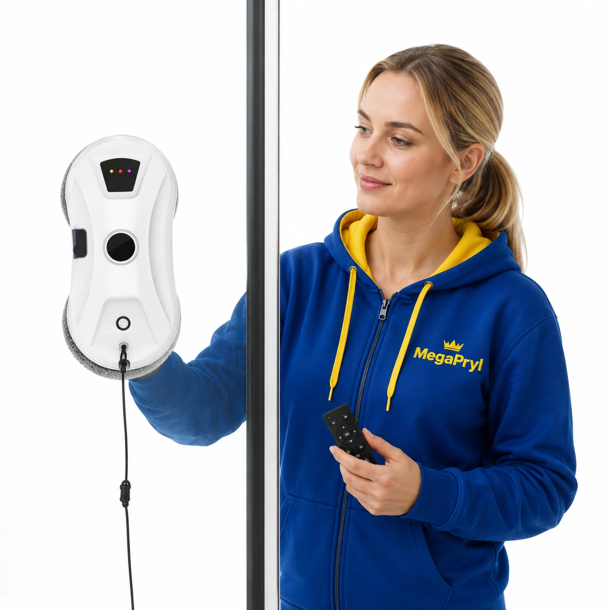 Fönsterputsrobot med fjärrkontroll och automatisk vattenspray