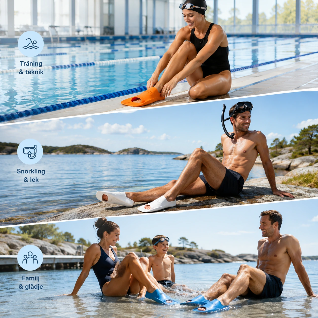 Simfenor Korta – För Simträning & Snorkling
