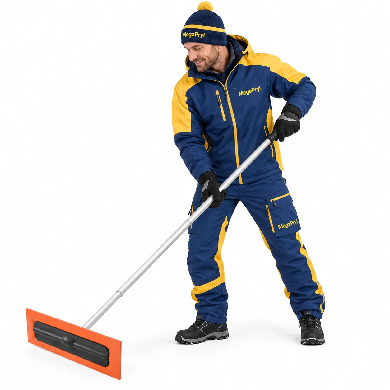 Snöraka för biltak och tak med skumblad och långt skaft
