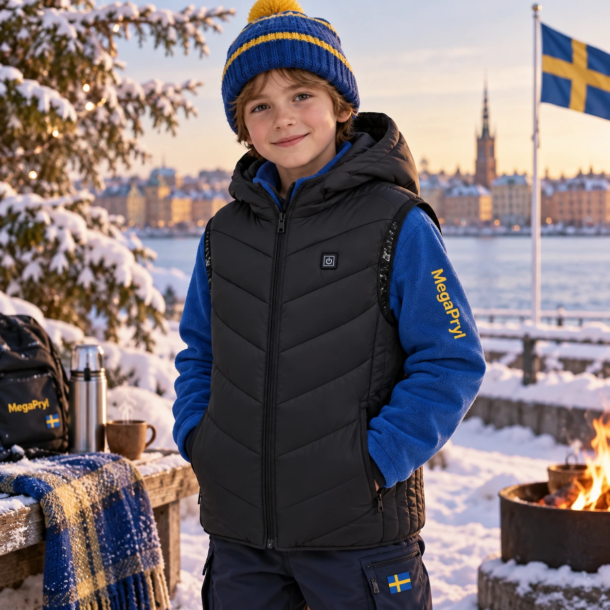 Lasten USB-lämpöliivi 10 lämmitysalueella