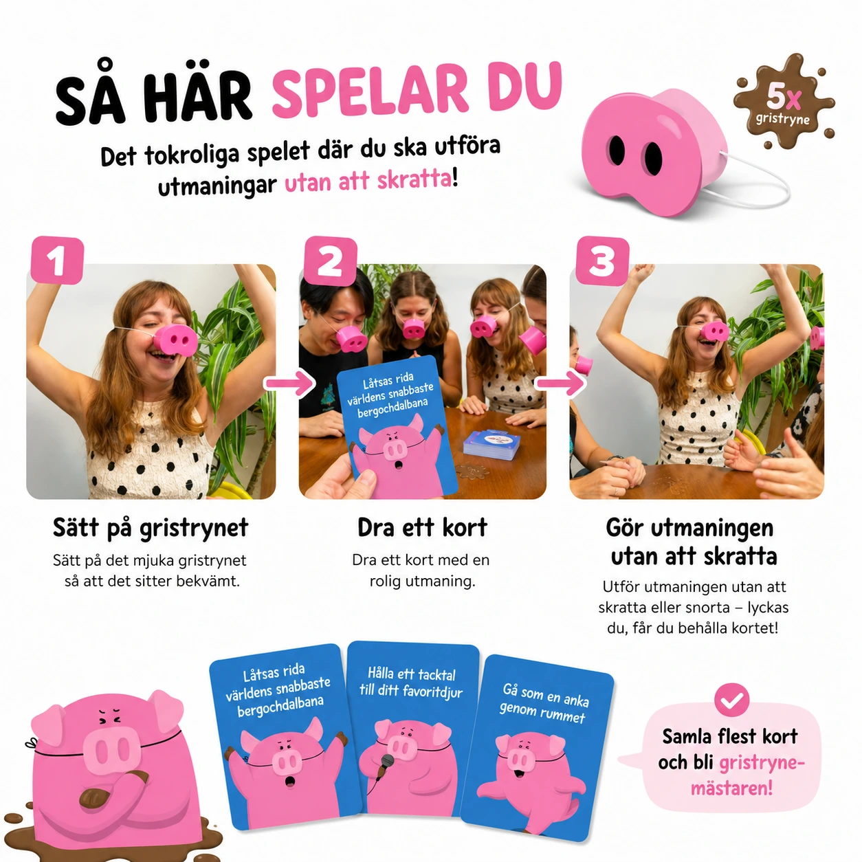 Gristrynen Partyspel – Roligt Sällskapsspel för Fest