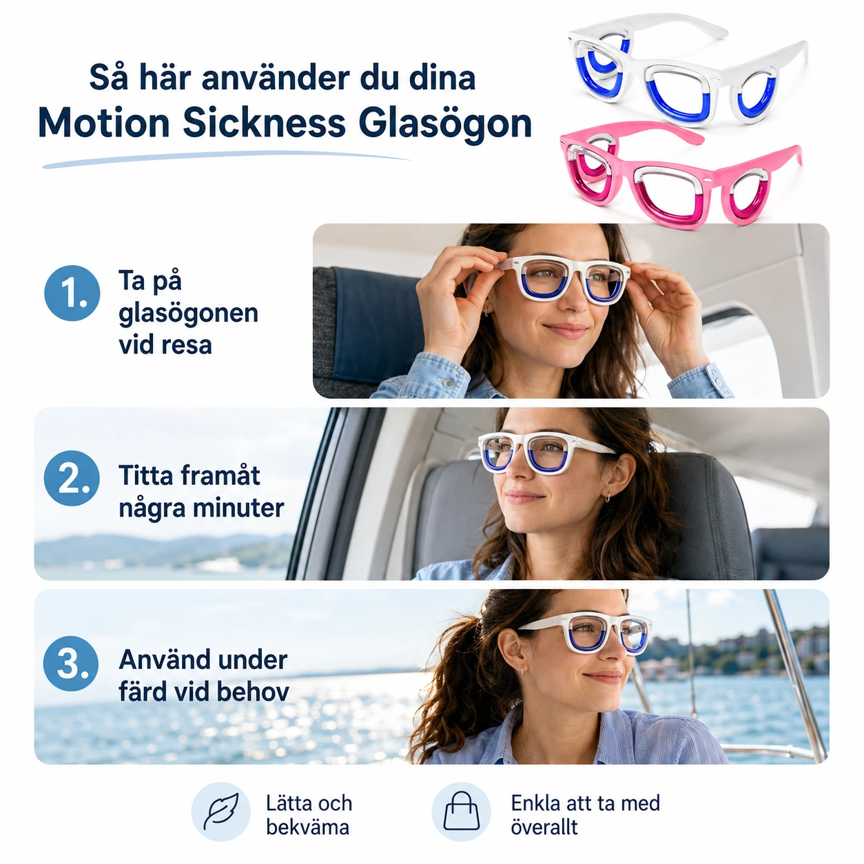 Åksjukeglasögon mot Illamående vid Resa