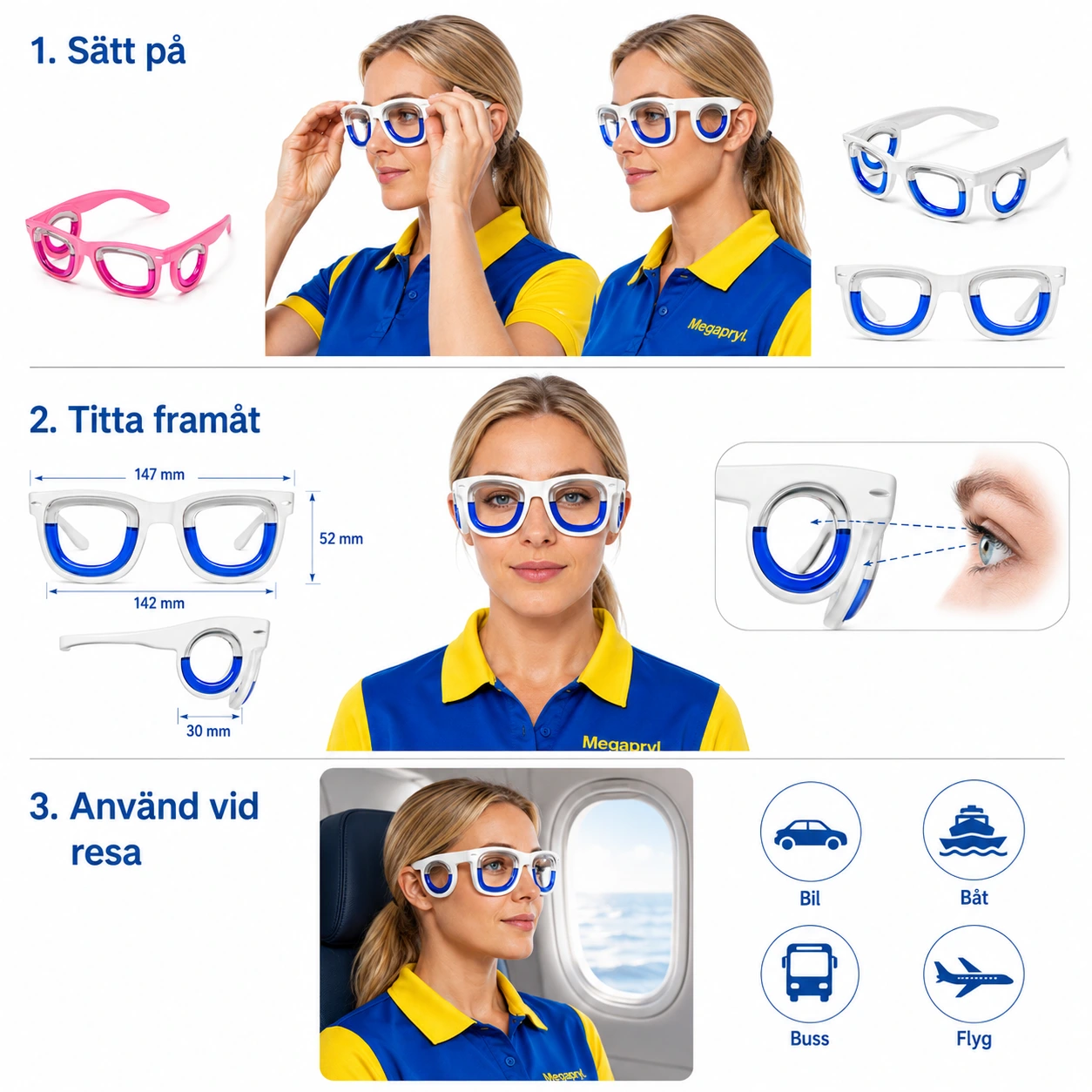 Åksjukeglasögon mot Illamående vid Resa