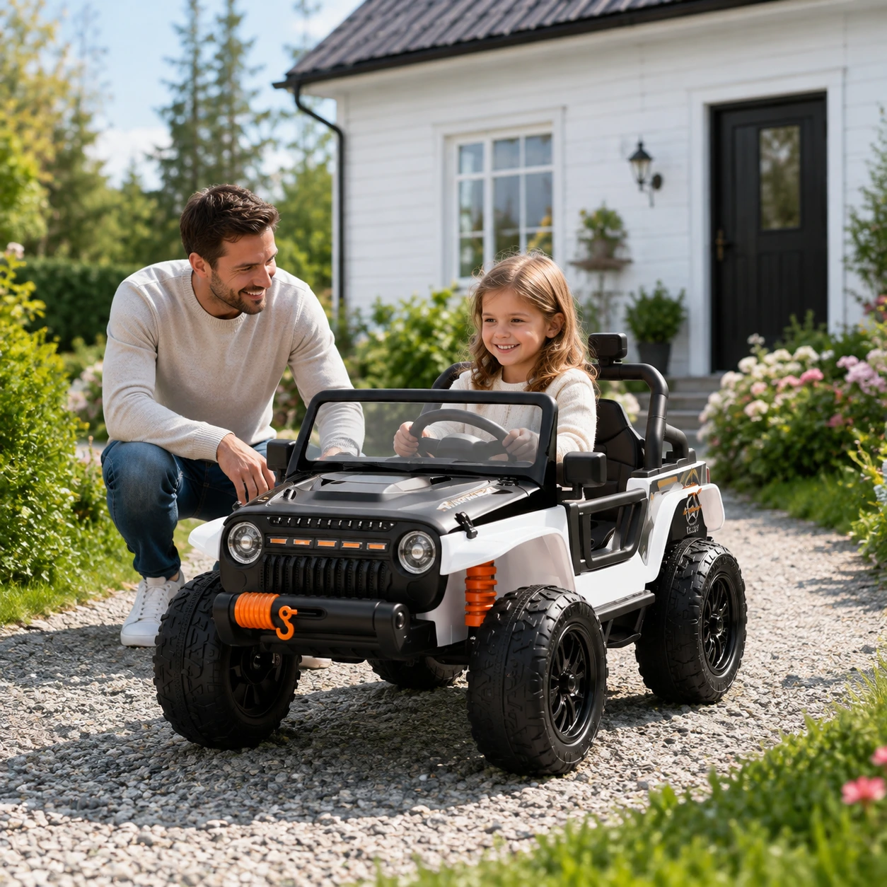 Elbil för barn med fjärrkontroll och föräldrasäte