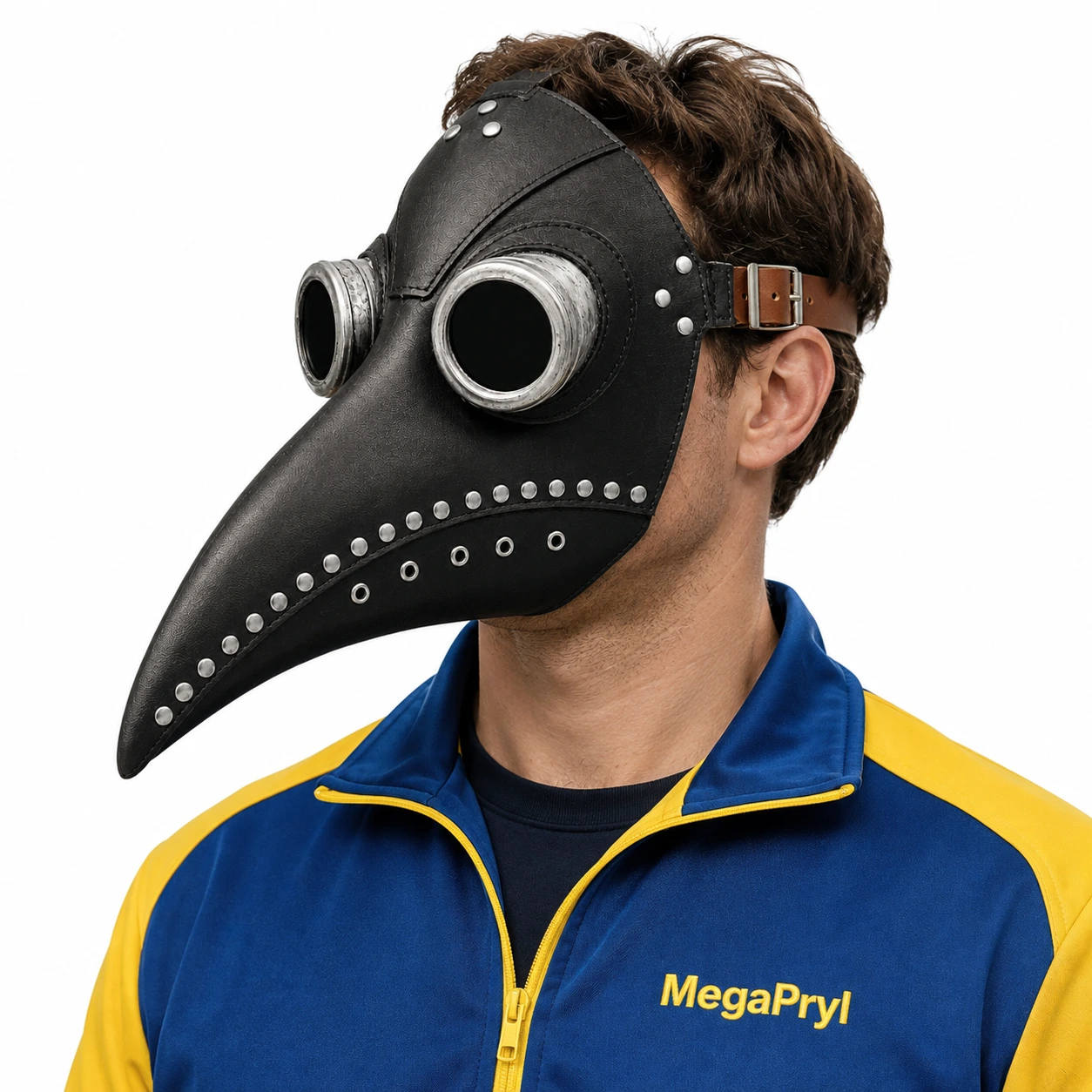 Pestmask för maskerad och cosplay med fågelnäbb