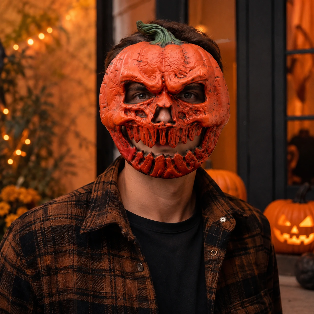 Halloweenmask pumpa för maskerad och cosplay