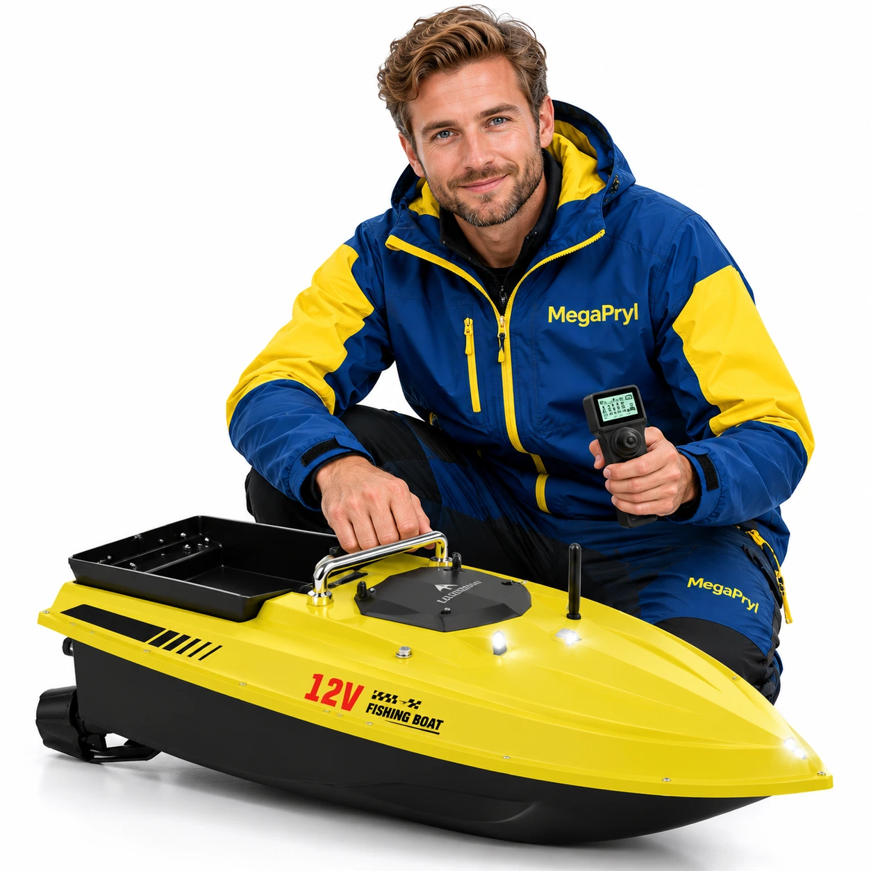 Betesbåt med sonar och GPS för fiske