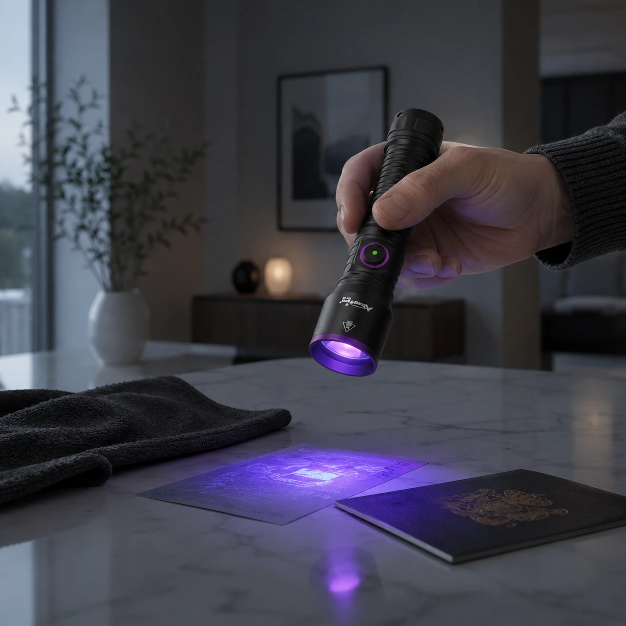 UV-ficklampa 365 nm med USB-C-laddning