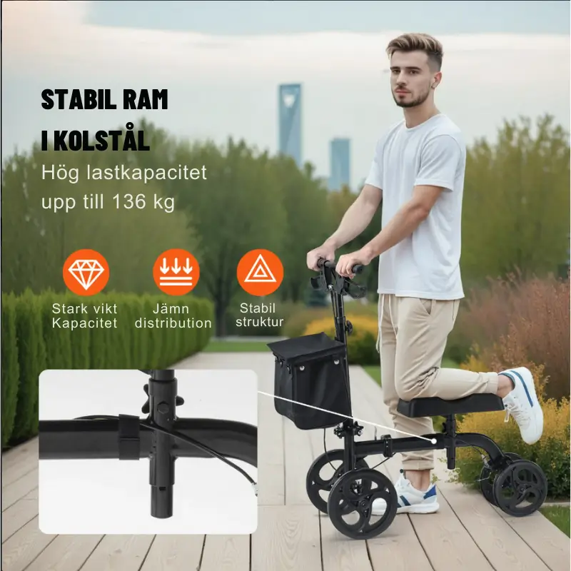 Knäskoter Hopfällbar i Stål – Justerbar 2