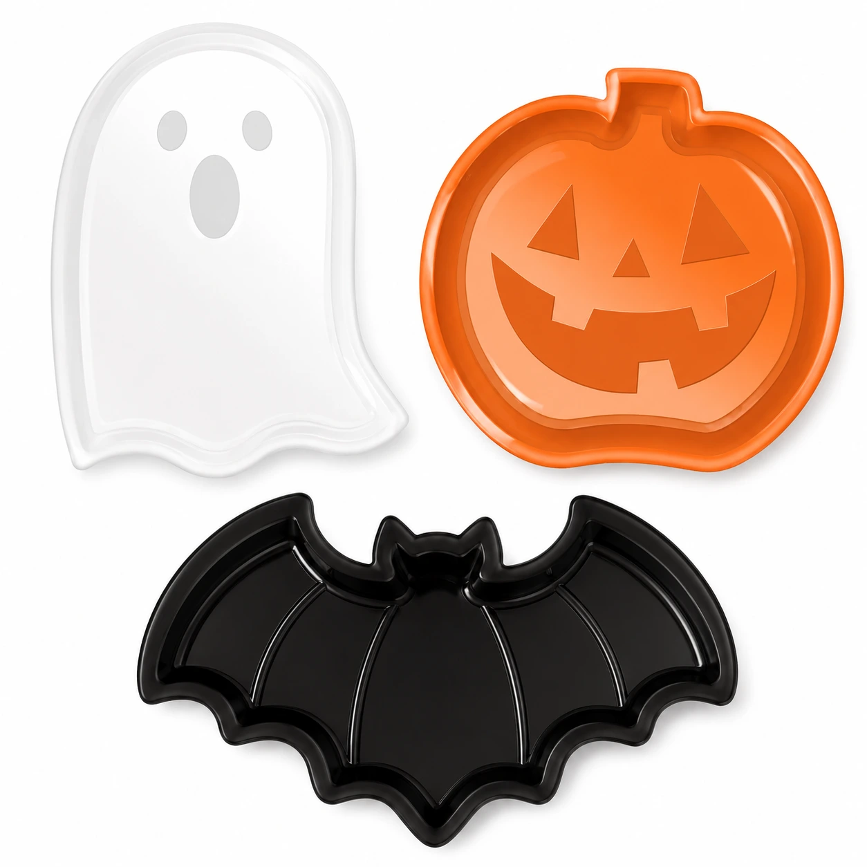Halloween serveringsfat i plast, 3-pack