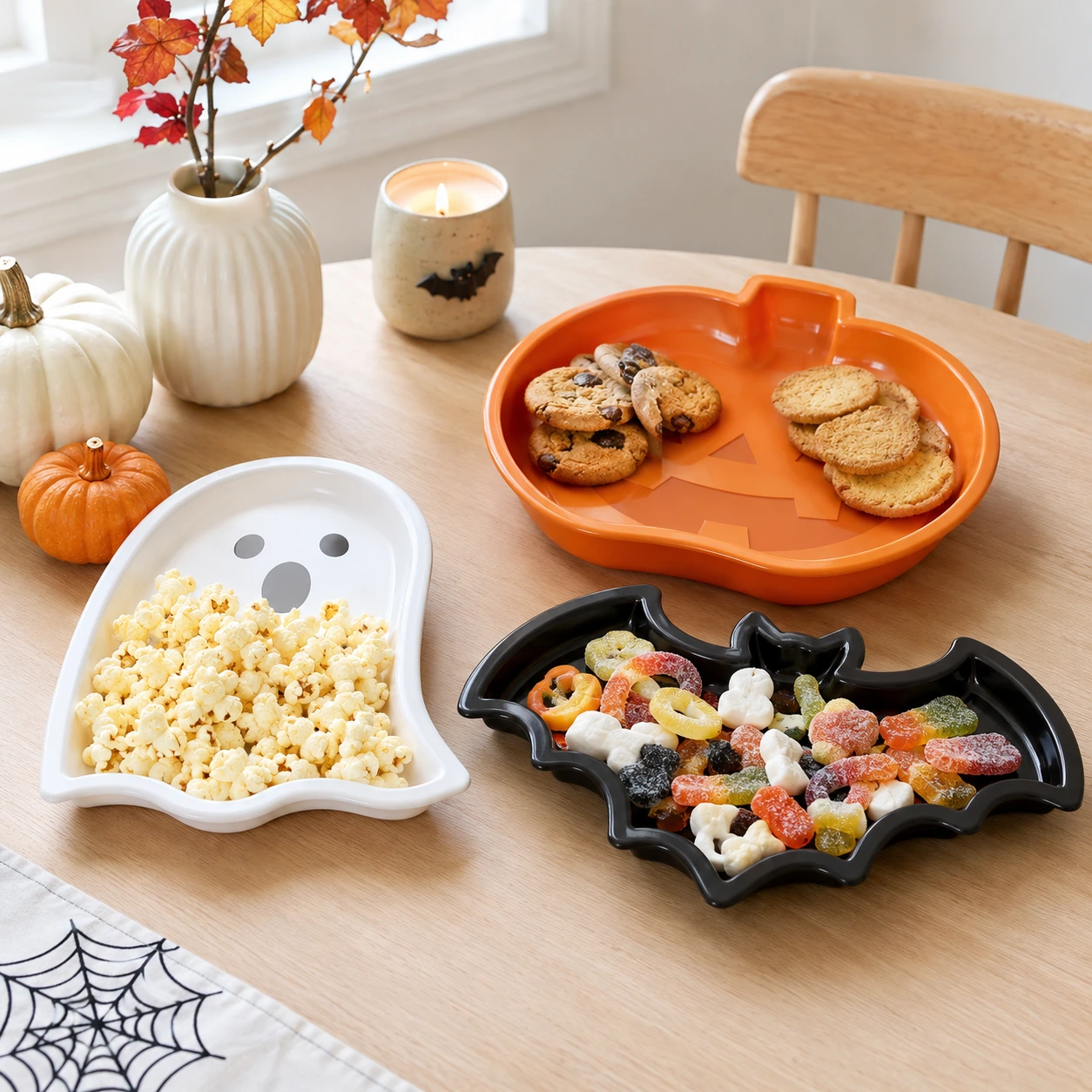 Halloween serveringsfat i plast, 3-pack