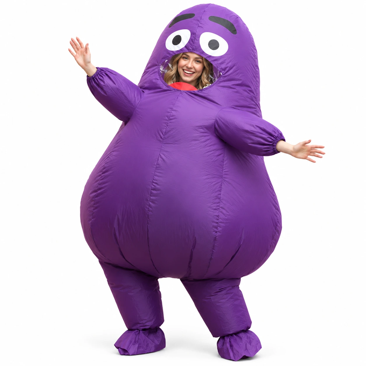 Uppblåsbar Lila Grimace Maskeraddräkt för Vuxna