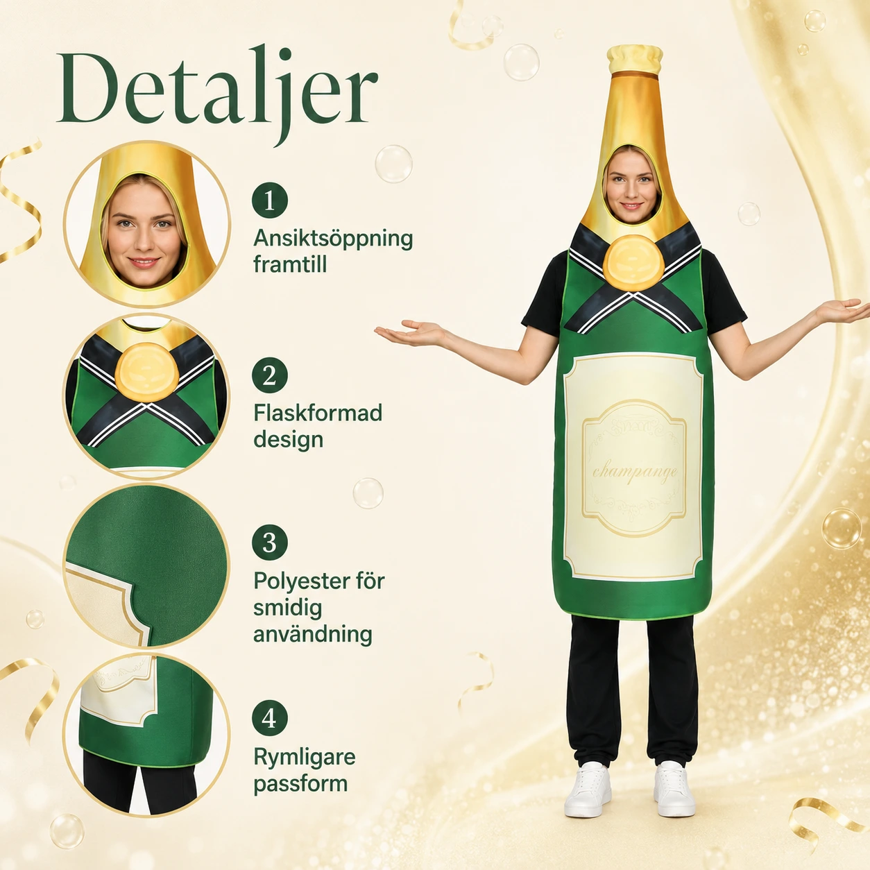 Öldräkt för vuxna unisex i one size