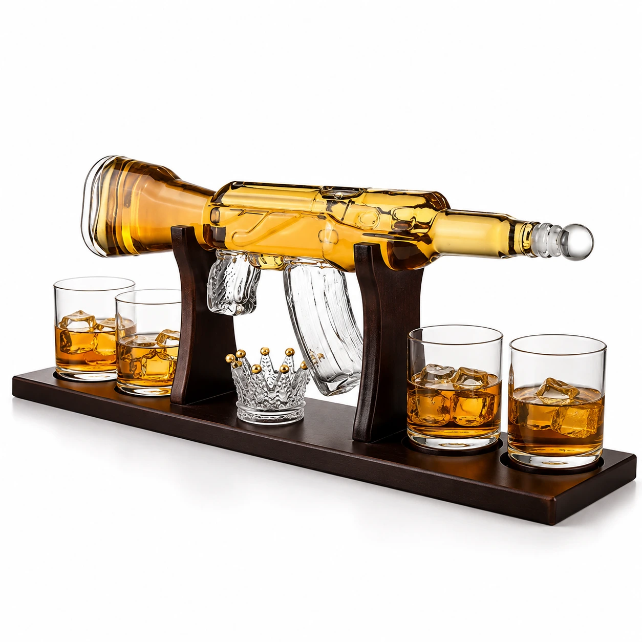 Whiskydekanter Gevärsdesign med Glas