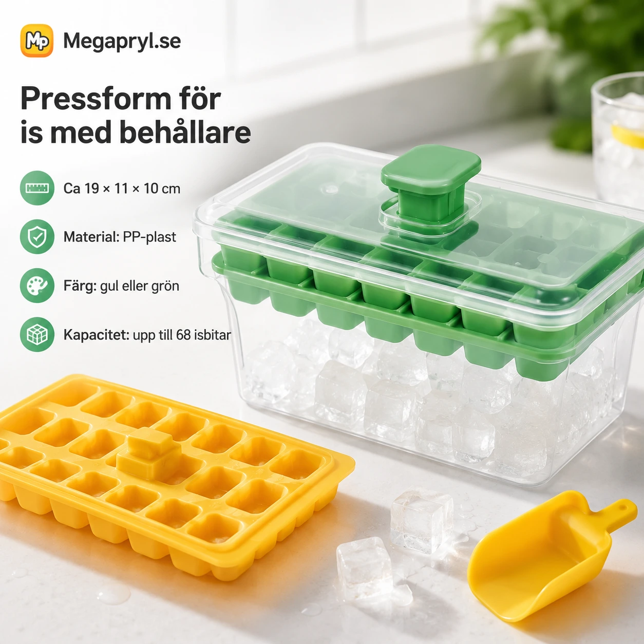 Isform med Förvaringslåda och Lock – 68 Bitar