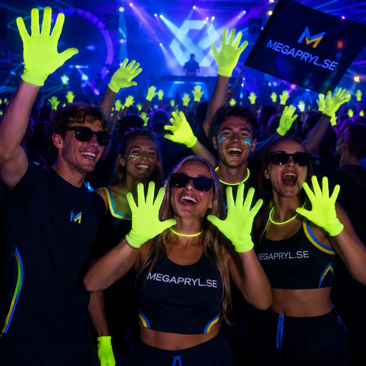Neonhandskar UV-aktiva
