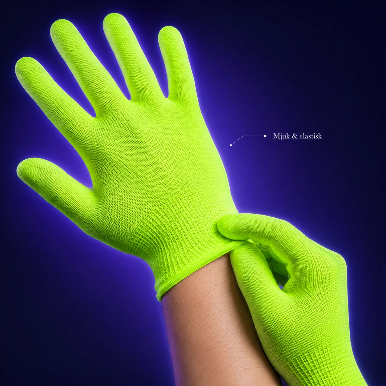 Neonhandskar UV-aktiva