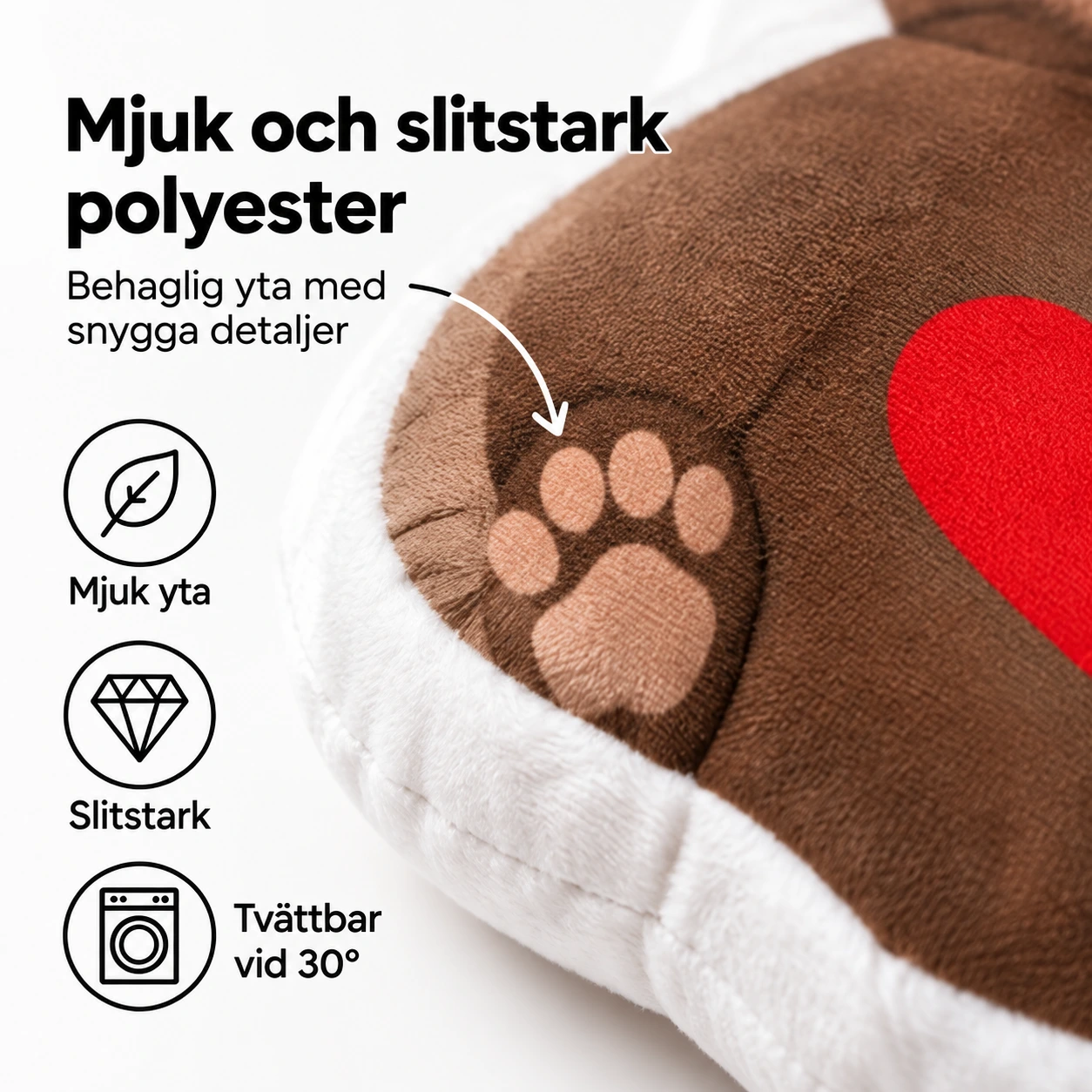 Personlig fotokudde i björnform med eget foto