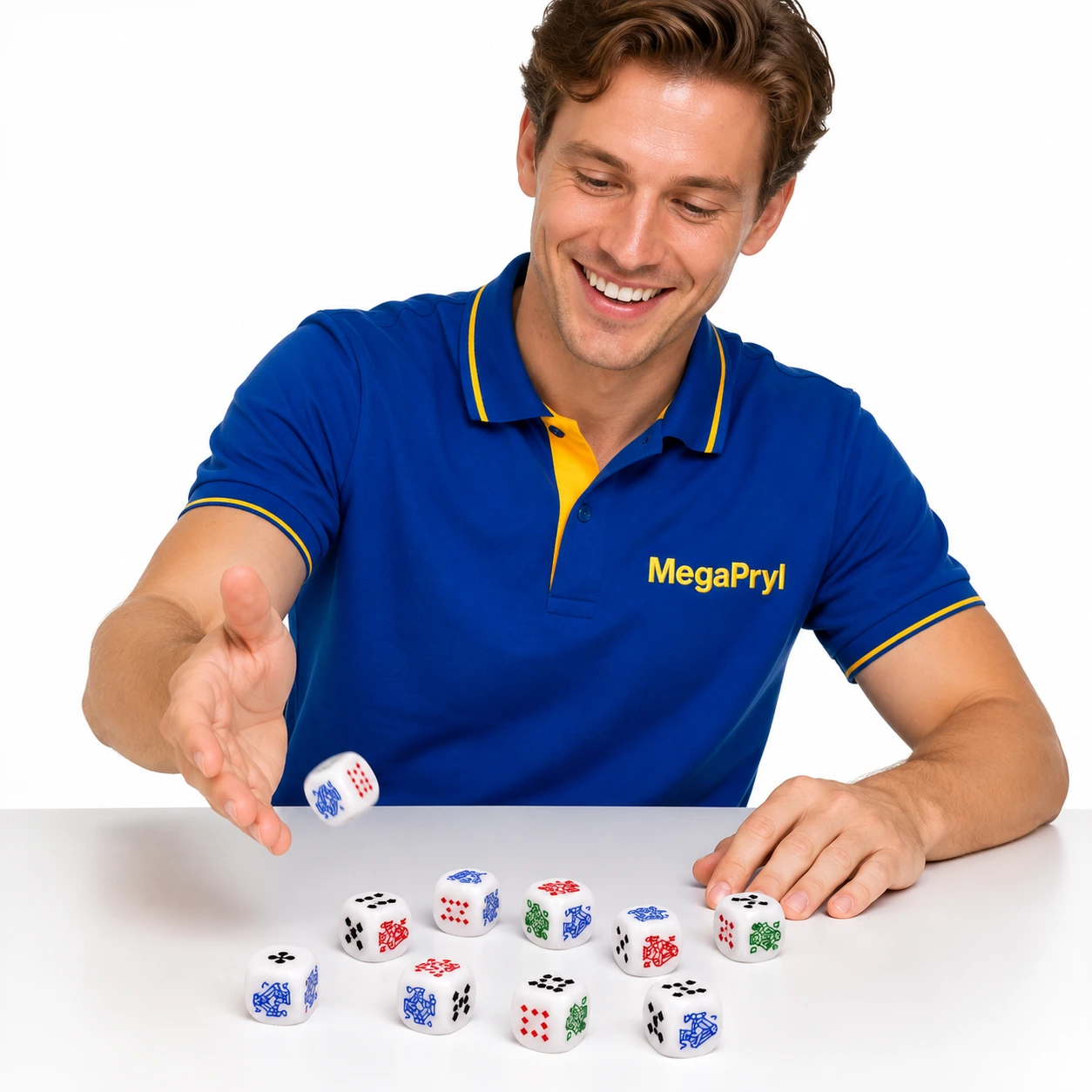 Pokertärningar i akryl för kortspel, 10-pack