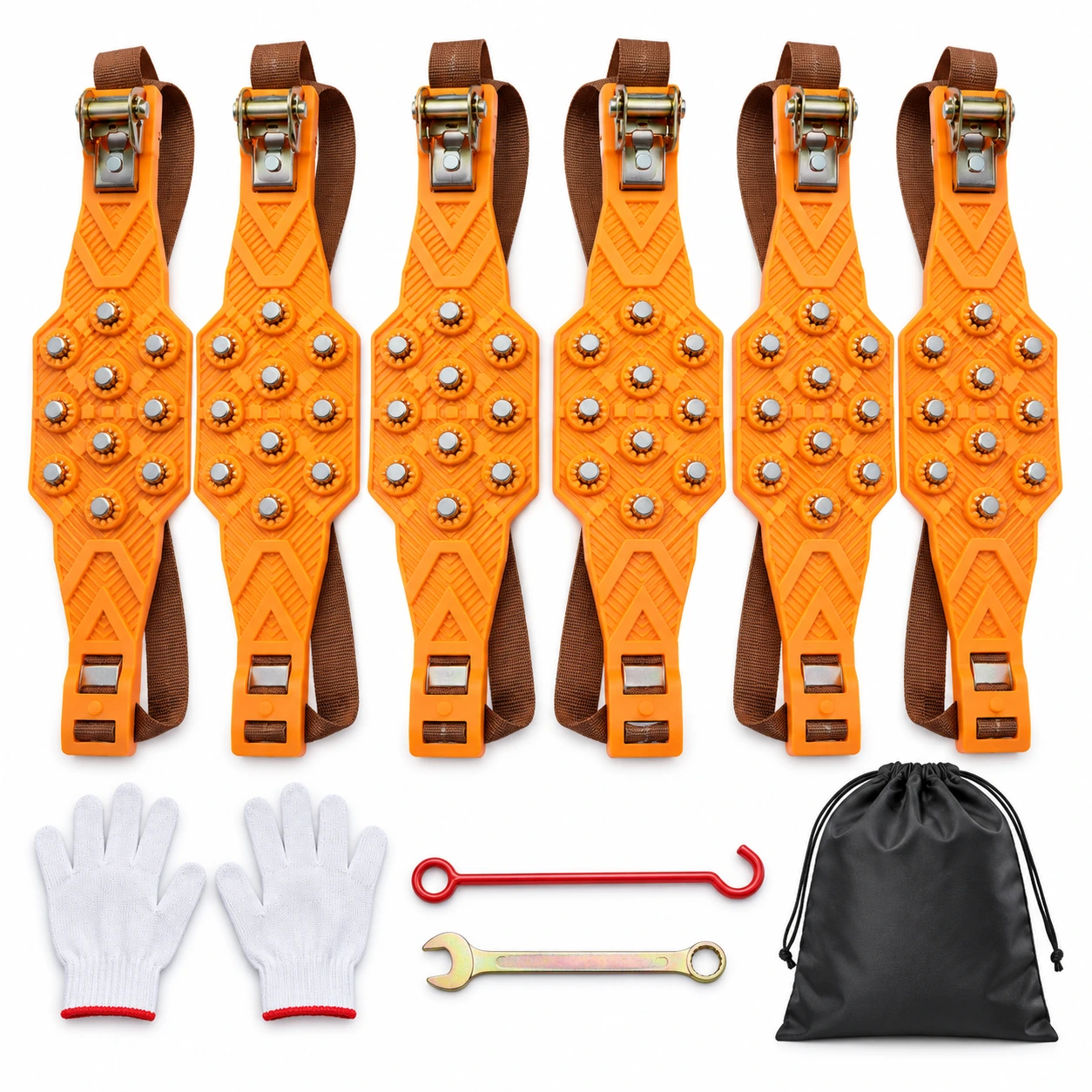 Snökedjor för bil 6-pack för däck 165–245 mm