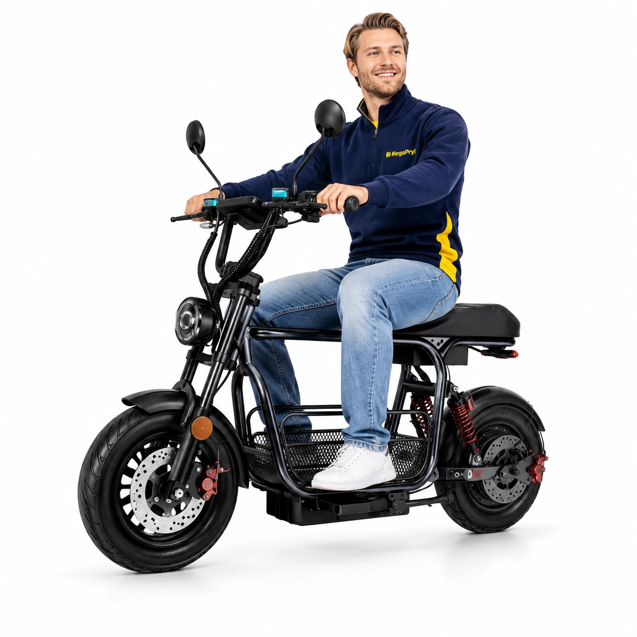 Elscooter med Sadel 15 Tum och NFC, 1500 W, 15,6 Ah