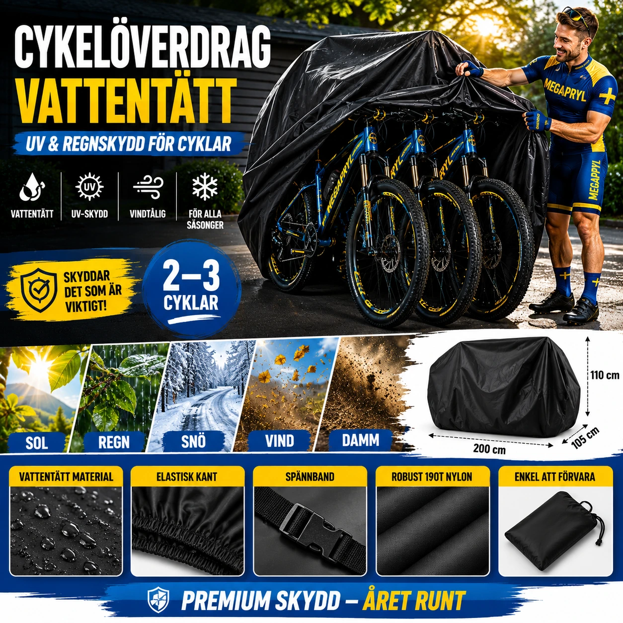 Cykelöverdrag Vattentätt – UV & Regnskydd för Cyklar