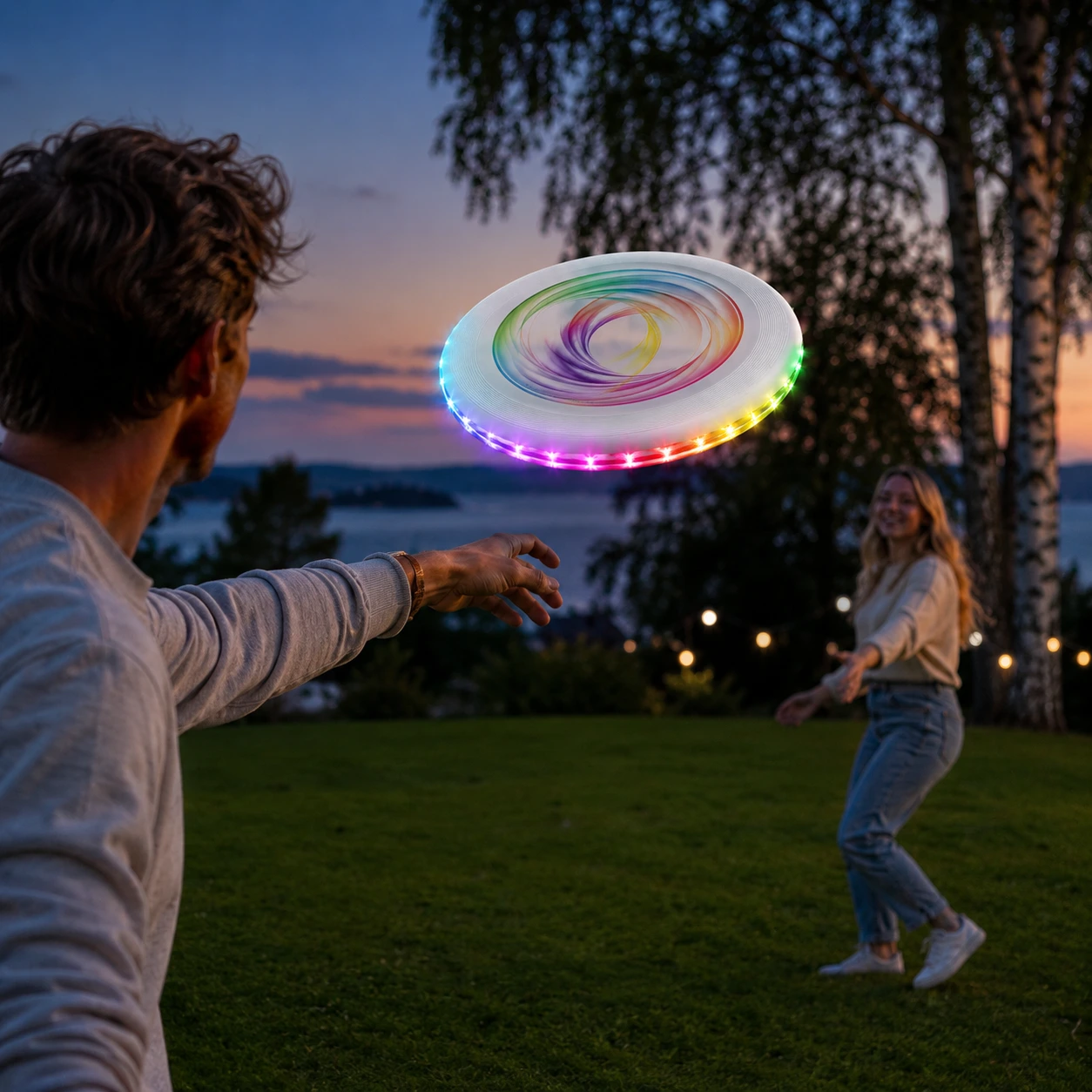 Flygande Disc med LED-ljus USB-laddning