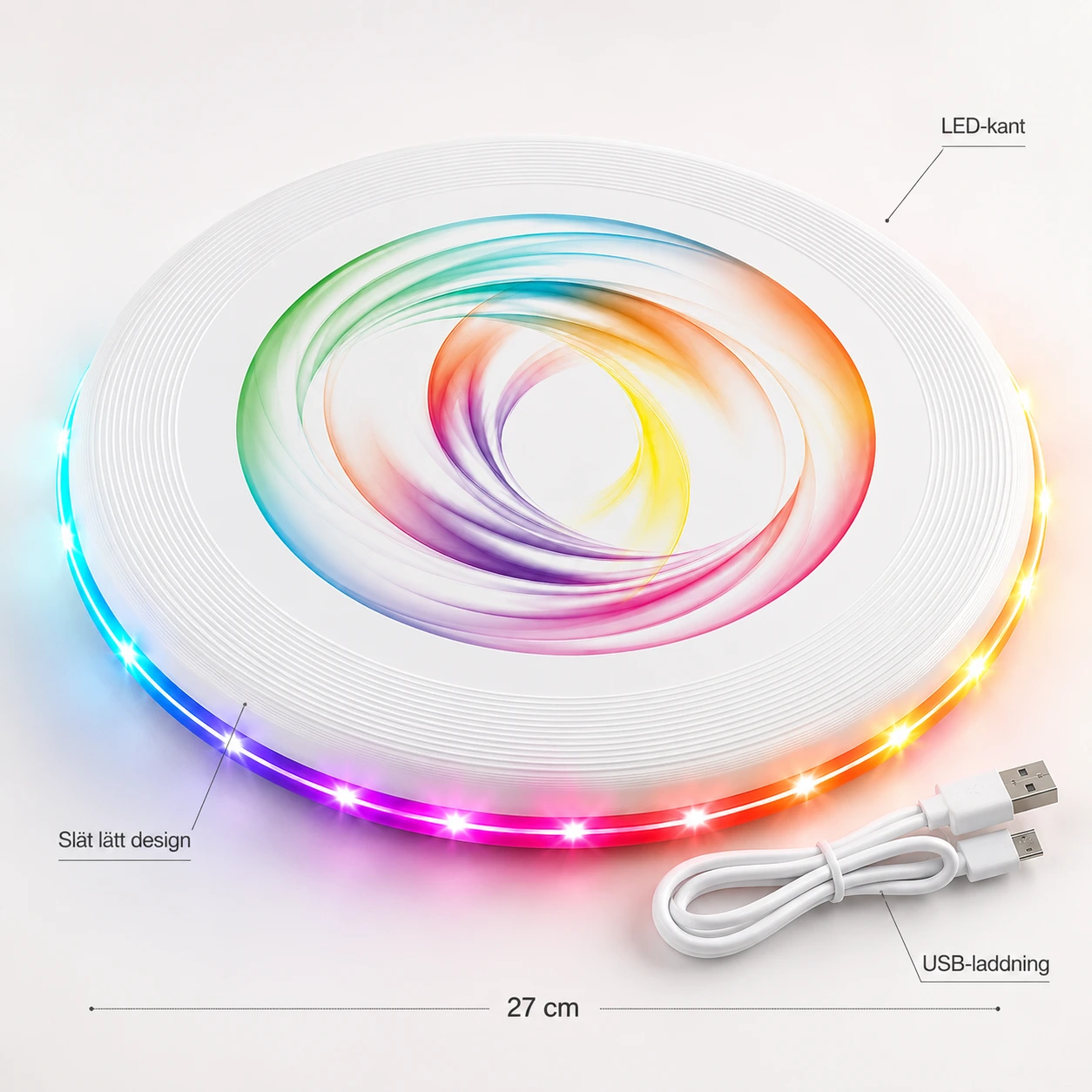 Flygande Disc med LED-ljus USB-laddning