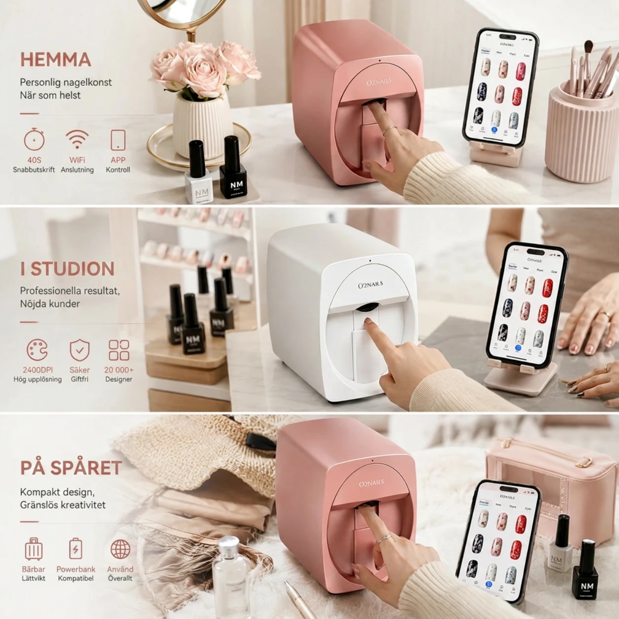 Smart nagelskrivare 3D bärbar med WiFi och DIY-funktion