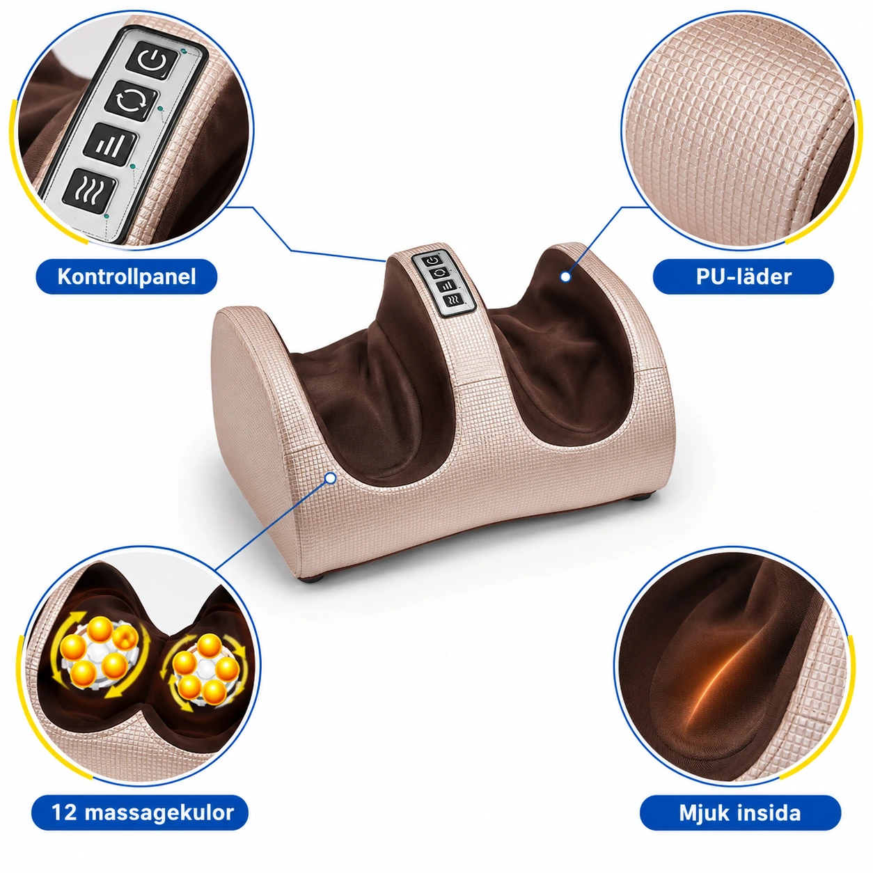 Fotmassagerare med Värme och Shiatsu Massage