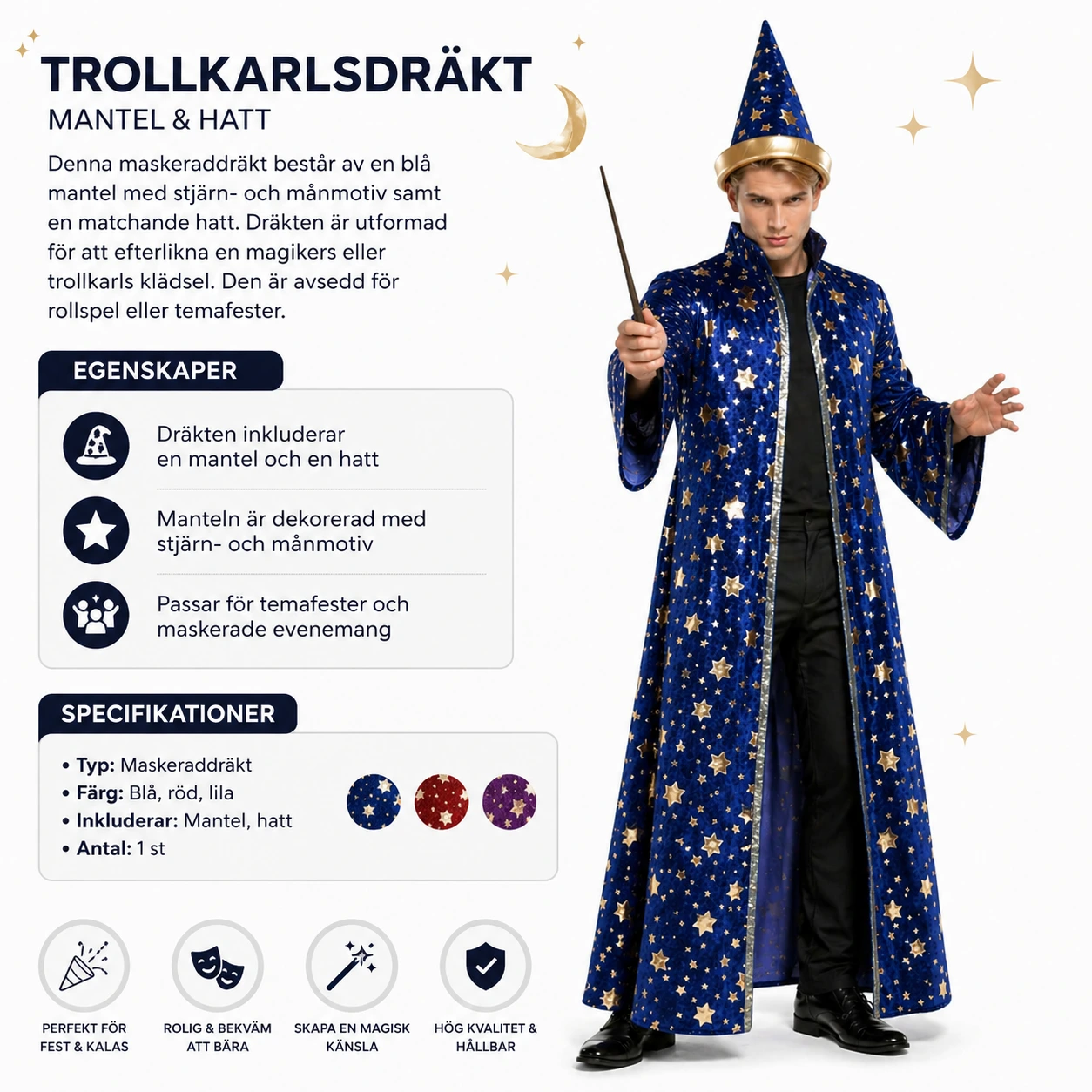 Magiker Maskeraddräkt Vuxen